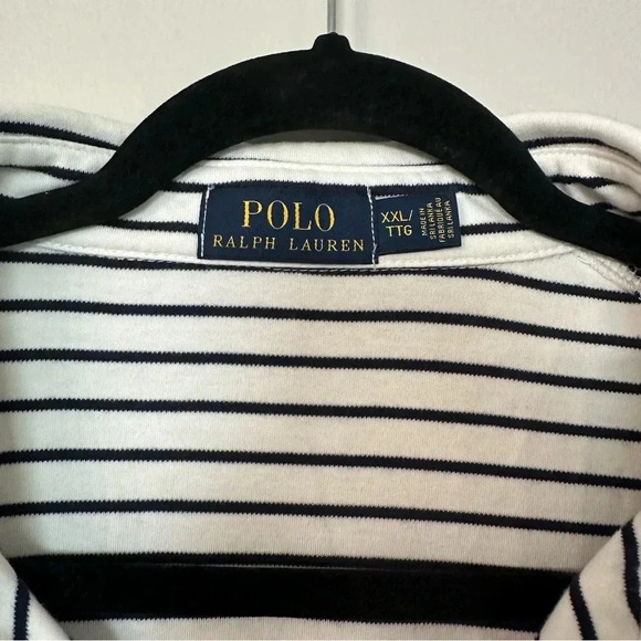 Polo Ralph Lauren Men's Short Sleeve Navy & White Striped Polo Size XXL GUC - Picture 4 of 7